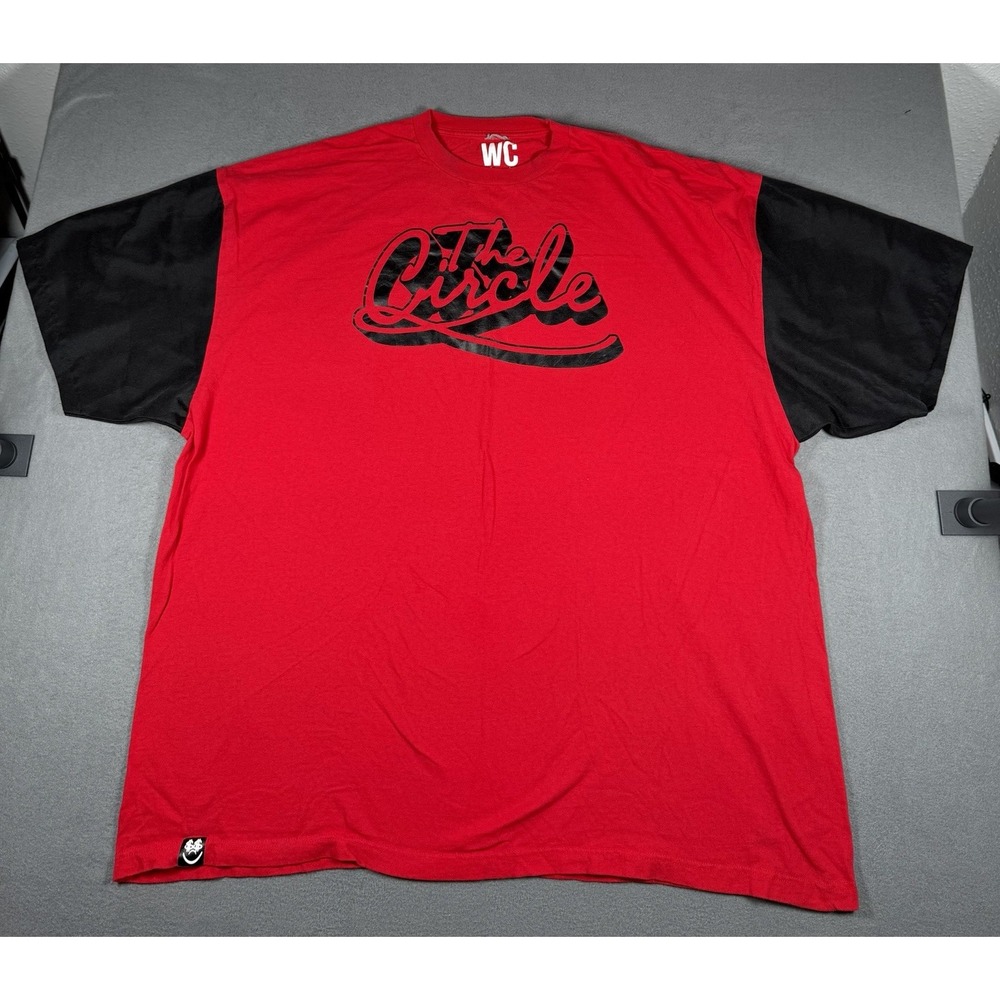 WC Apparel The Circle Graphic Shirt 5XL Red Black Colorblock Hip Hop Urban Tee